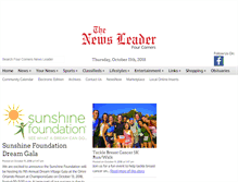 Tablet Screenshot of fourcornersnewsleader.com